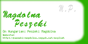 magdolna peszeki business card